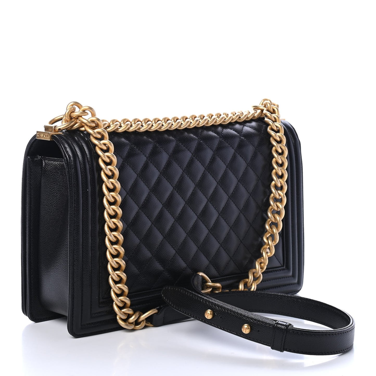 Caviar Quilted Medium Boy Flap Black