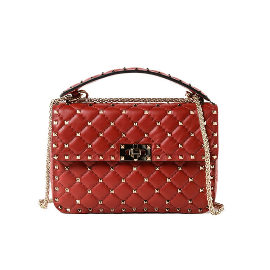 Rockstud Spike Red Crossbody Bag