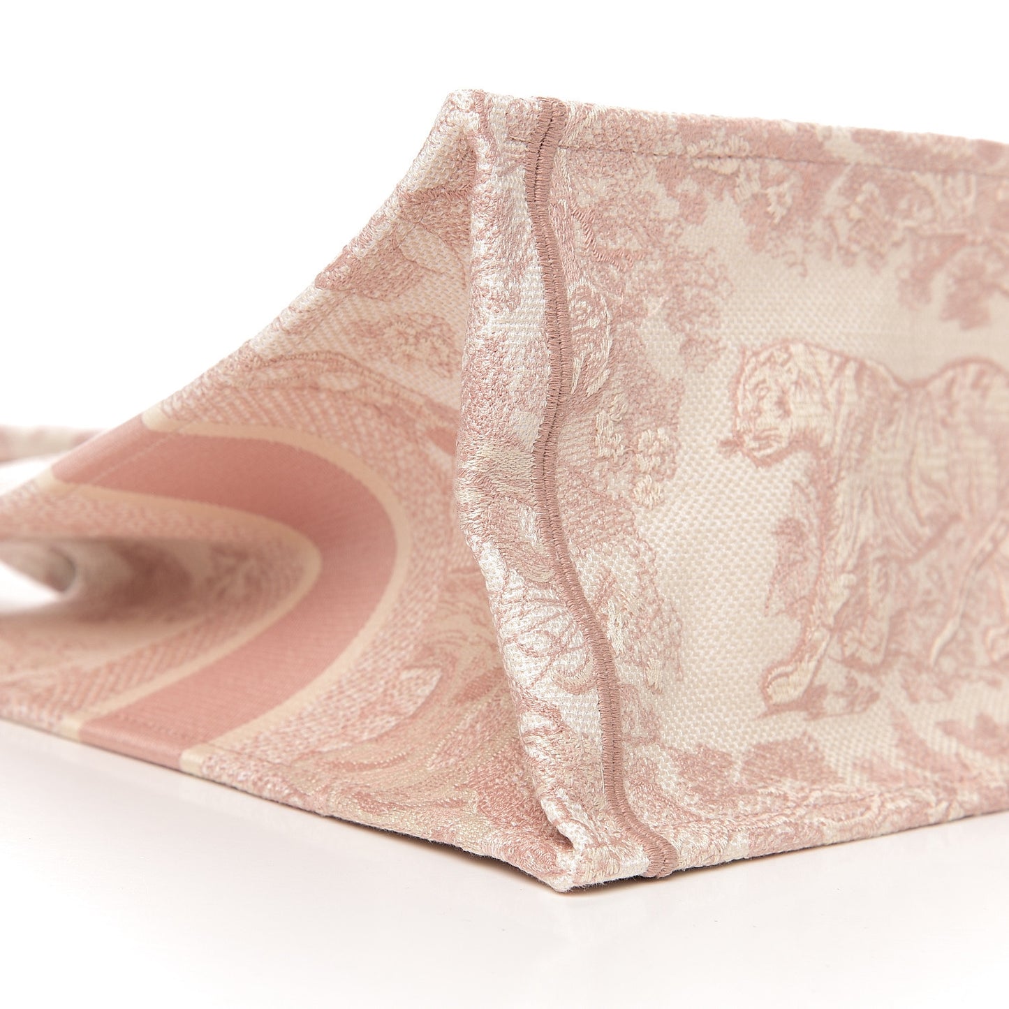 Canvas Embroidered Medium Dioriviera Toile De Jouy Book Tote Rose