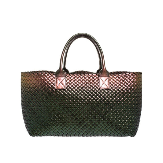 Holographic Intrecciato Leather Medium Cabat Tote