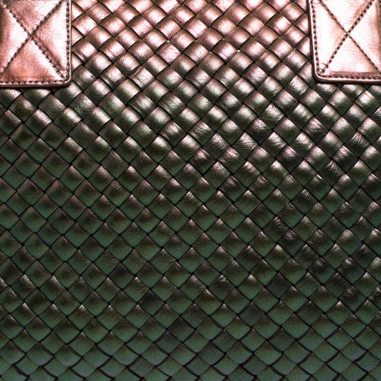 Holographic Intrecciato Leather Medium Cabat Tote