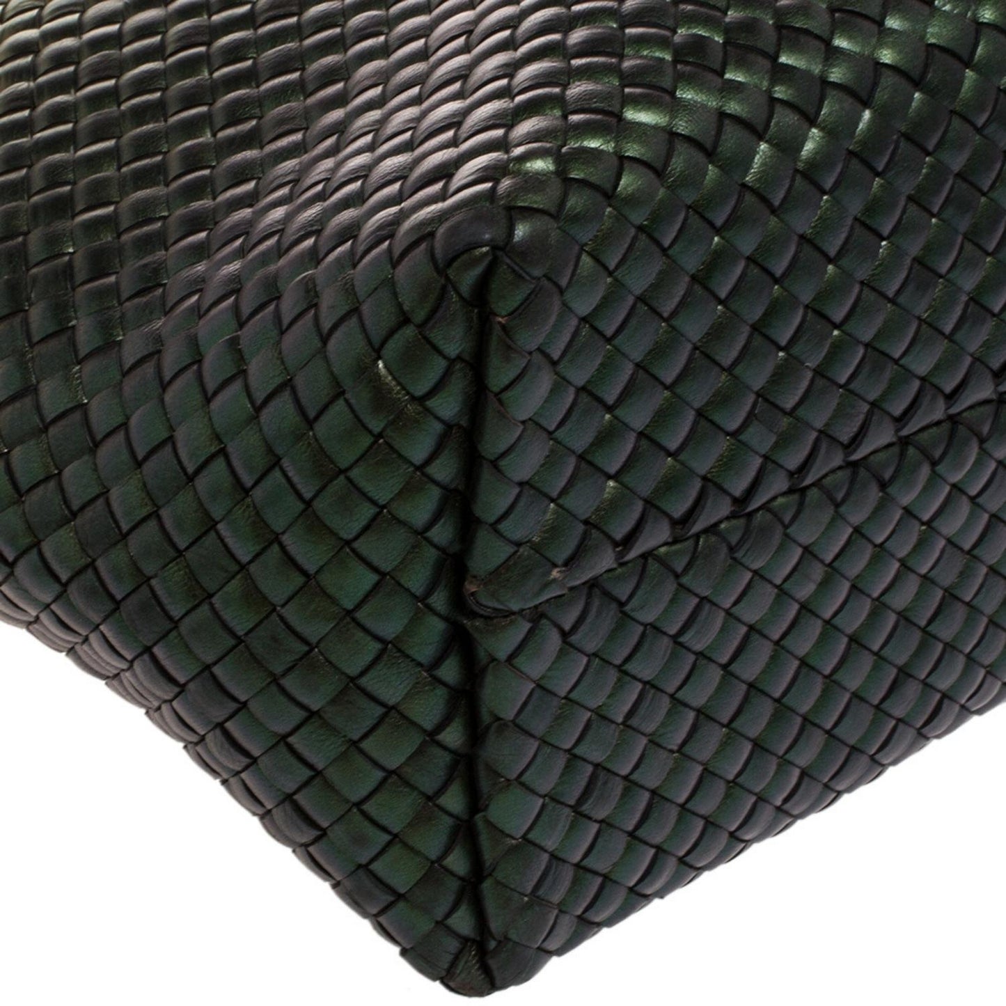Holographic Intrecciato Leather Medium Cabat Tote